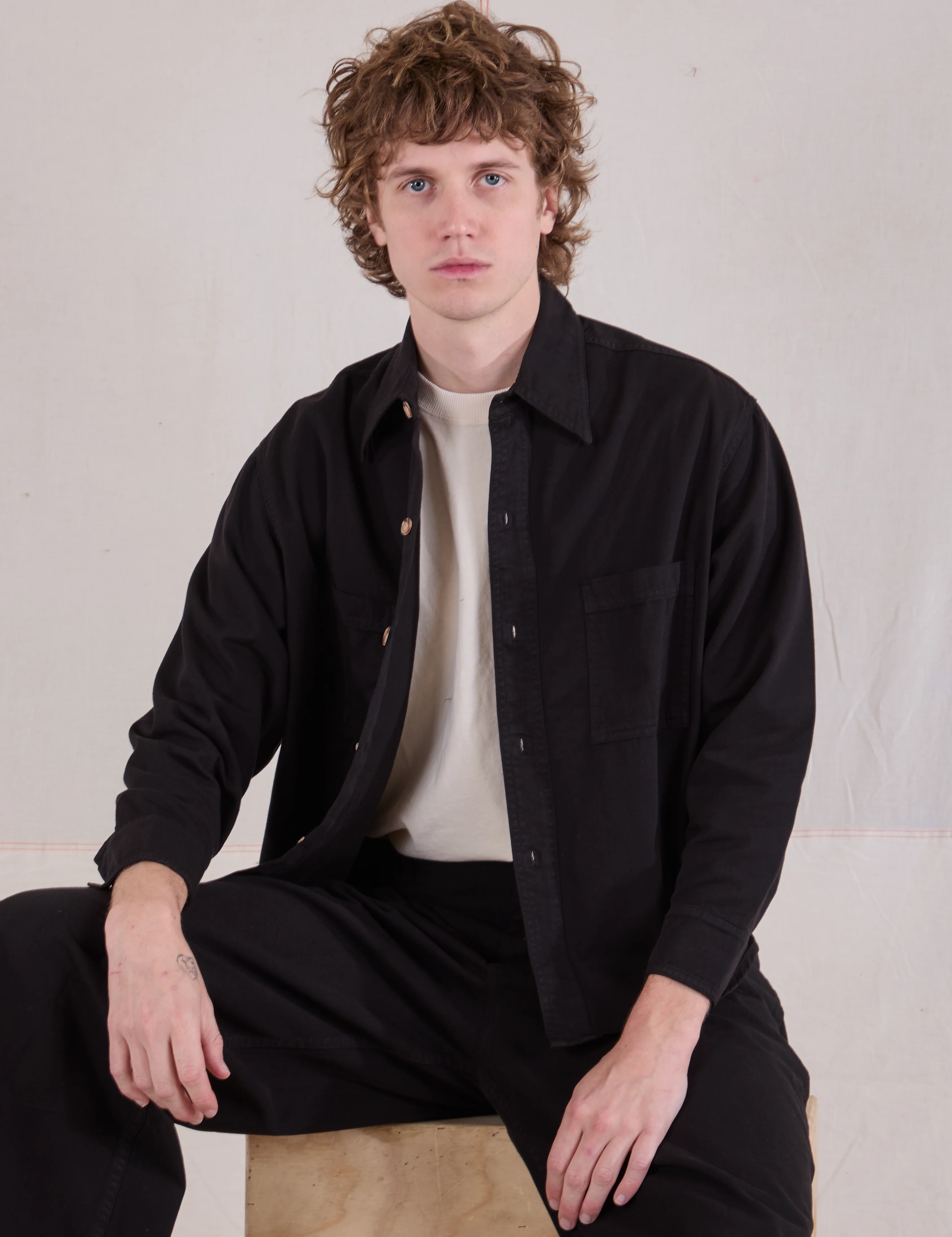 Cropped Overshirt - Basic Black - Image 23