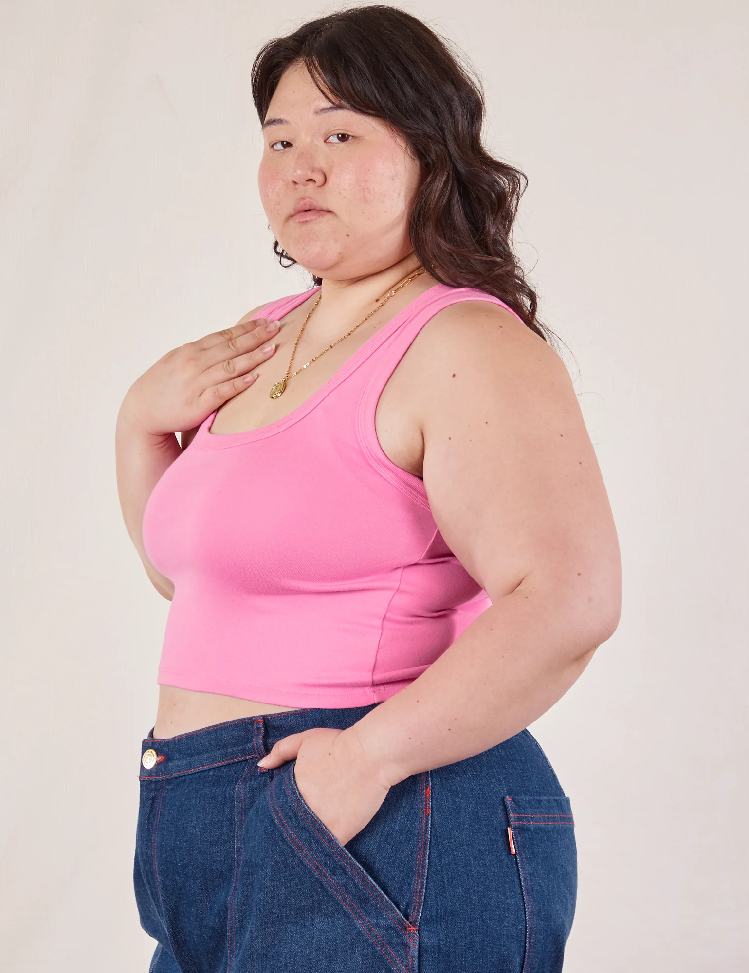 Cropped Tank Top - Bubblegum Pink - Image 17