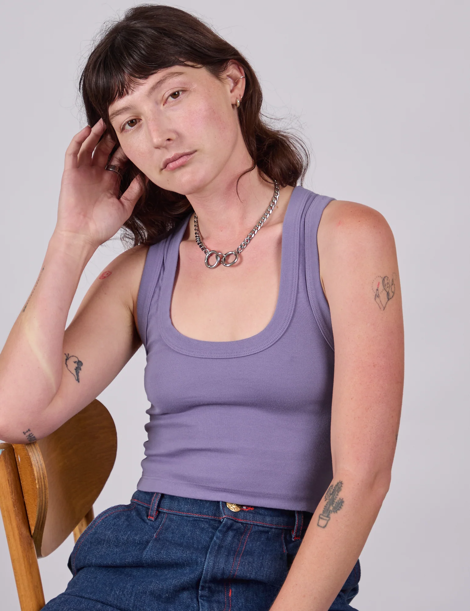 Cropped Tank Top - Faded Grape - Image 3
