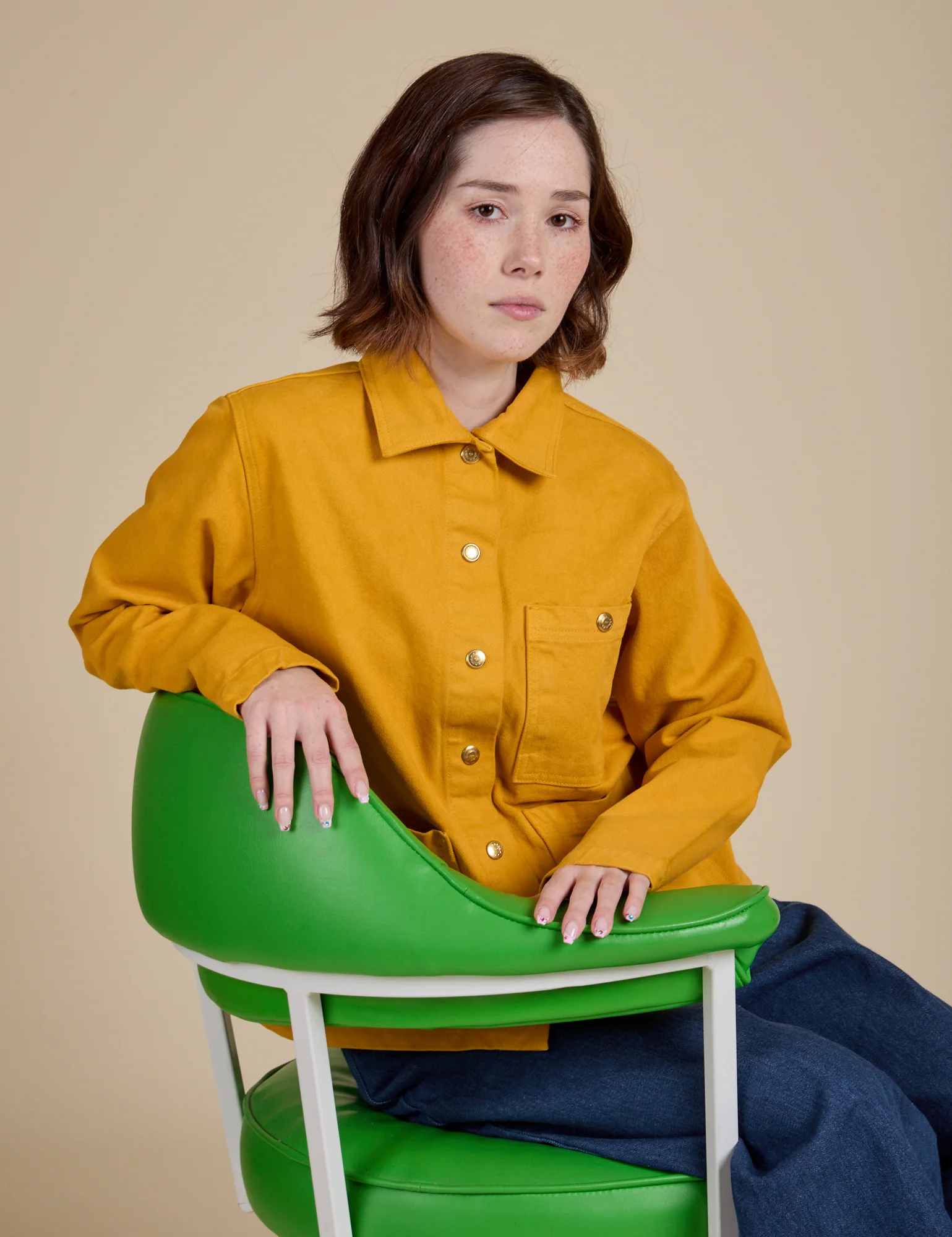 Denim Work Jacket - Mustard Yellow - Image 16