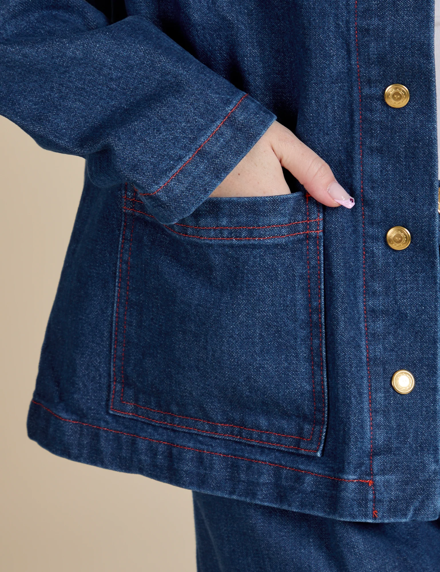 Indigo Denim Work Jacket - Dark Wash - Image 16