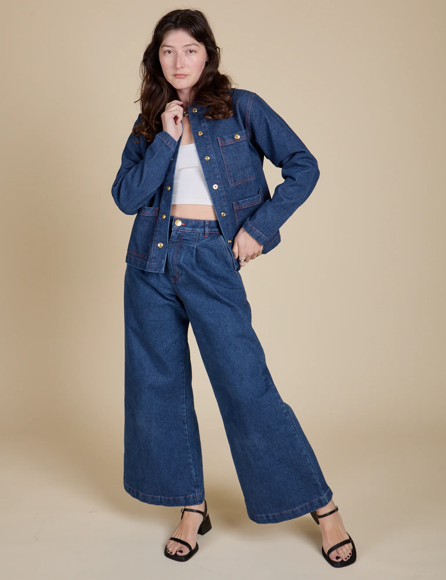 Indigo Denim Work Jacket - Dark Wash - Image 20