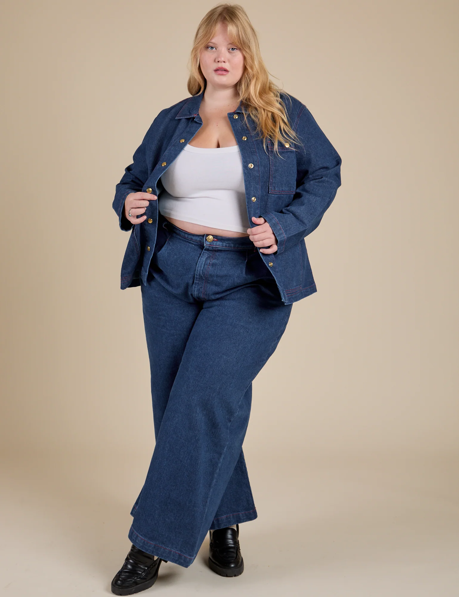 Indigo Denim Work Jacket - Dark Wash - Image 3