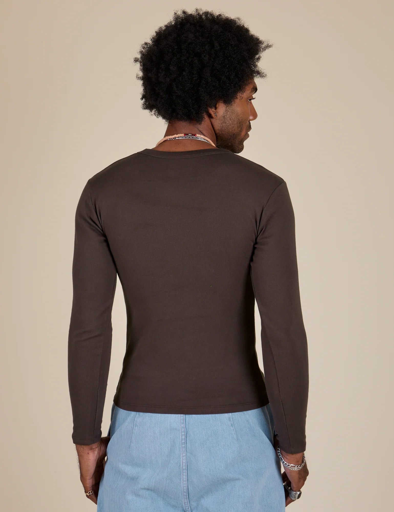 Long Sleeve Baby Tee - Espresso Brown - Image 15